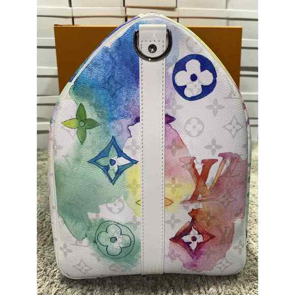 Louis Vuitton Keepall Bandouliere 50 Watercolor Multicolor Weekend Travel Bag - Picture 8 of 12